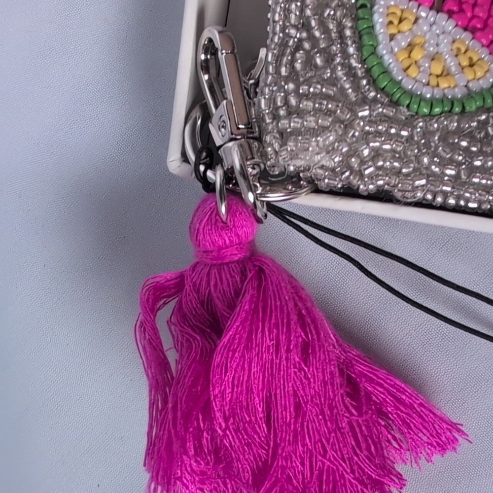 Rachel Zoe Beaded Cosmopolitan 2 Piece Coin Purse & Bag Charm Set - Picture 7 of 9